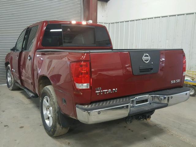 1N6AA07B06N575779 - 2006 NISSAN TITAN XE MAROON photo 3