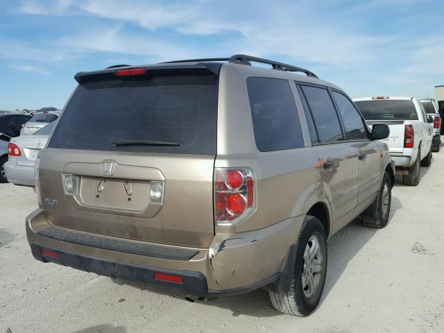 5FNYF28196B042798 - 2006 HONDA PILOT LX GOLD photo 4