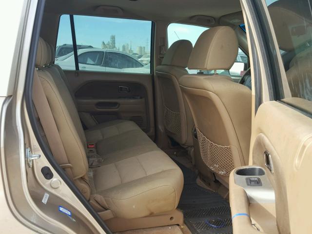 5FNYF28196B042798 - 2006 HONDA PILOT LX GOLD photo 6