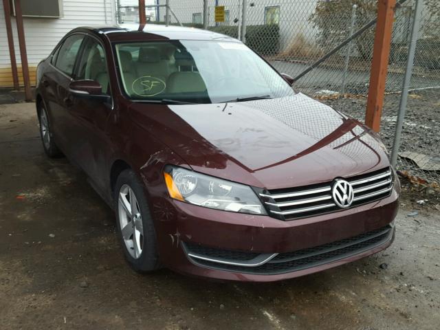 1VWBP7A34DC089403 - 2013 VOLKSWAGEN PASSAT SE BURGUNDY photo 1