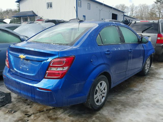 1G1JB5SH3H4114442 - 2017 CHEVROLET SONIC LS 蓝色 照片 4