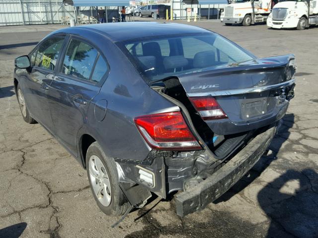 19XFB2F59DE290691 - 2013 HONDA CIVIC LX GRAY photo 3