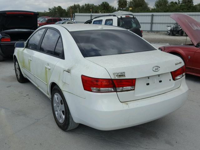 5NPET46C78H344574 - 2008 HYUNDAI SONATA GLS WHITE photo 3