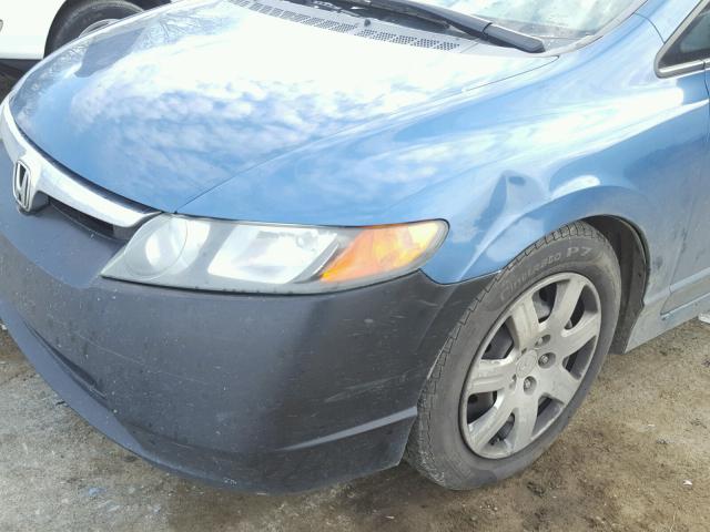 1HGFA16587L118615 - 2007 HONDA CIVIC LX BLUE photo 9