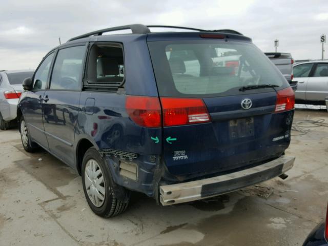 5TDZA23C25S321869 - 2005 TOYOTA SIENNA CE BLUE photo 3