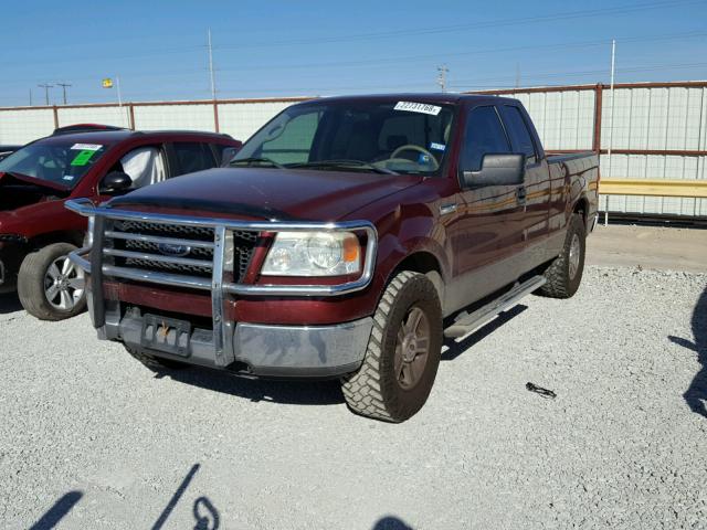 1FTRX12W75NB25291 - 2005 FORD F150 MAROON photo 2