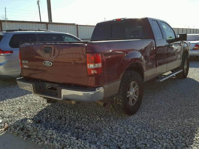 1FTRX12W75NB25291 - 2005 FORD F150 MAROON photo 4