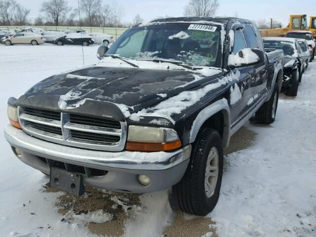 1B7GG2AN11S224190 - 2001 DODGE DAKOTA QUA BLACK photo 2