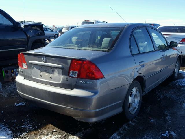 JHMES95624S011253 - 2004 HONDA CIVIC HYBR GRAY photo 4