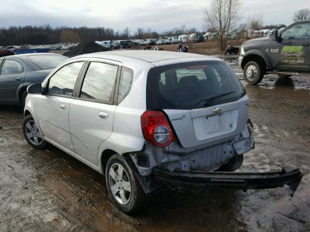 KL1TD6DE9BB125605 - 2011 CHEVROLET AVEO LS SILVER photo 3