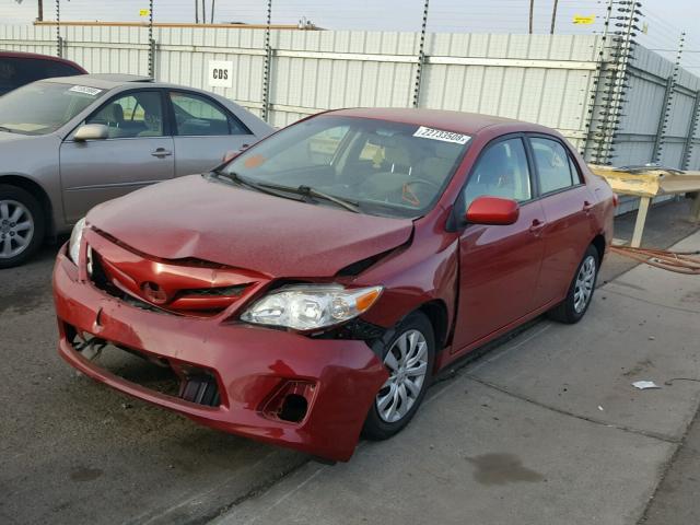 2T1BU4EE8CC803772 - 2012 TOYOTA COROLLA BA RED photo 2