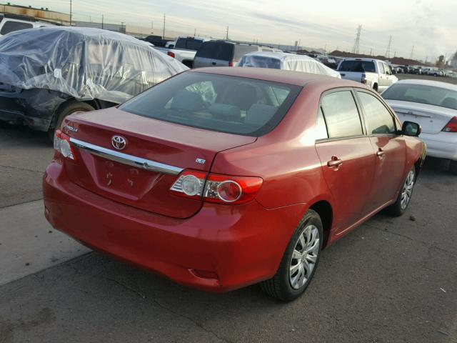 2T1BU4EE8CC803772 - 2012 TOYOTA COROLLA BA RED photo 4