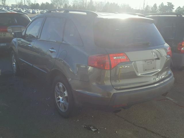 2HNYD28397H538018 - 2007 ACURA MDX TECHNO GRAY photo 3