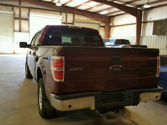 1FTEW1C80AFC43172 - 2010 FORD F150 SUPER MAROON photo 3