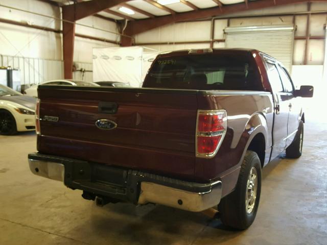 1FTEW1C80AFC43172 - 2010 FORD F150 SUPER MAROON photo 4