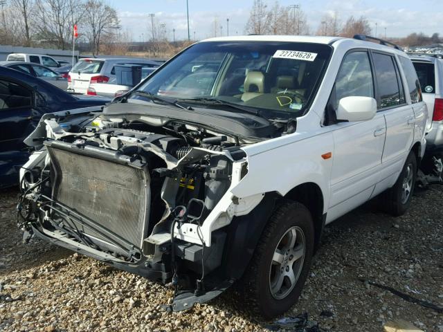 5FNYF18557B015127 - 2007 HONDA PILOT EXL WHITE photo 2