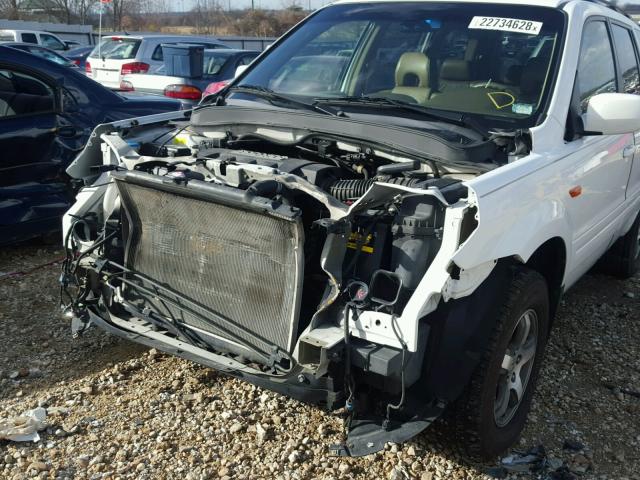 5FNYF18557B015127 - 2007 HONDA PILOT EXL WHITE photo 9