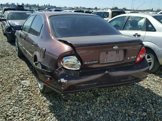 JN1CA31D8YT509182 - 2000 NISSAN MAXIMA GLE BROWN photo 3