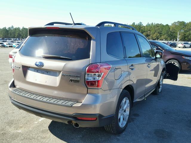 JF2SJAHCXFH409130 - 2015 SUBARU FORESTER 2 TAN photo 4