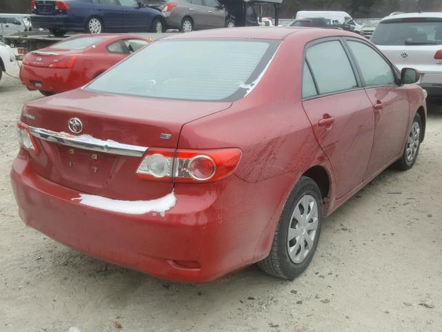 2T1BU4EE8BC642189 - 2011 TOYOTA COROLLA BA RED photo 4