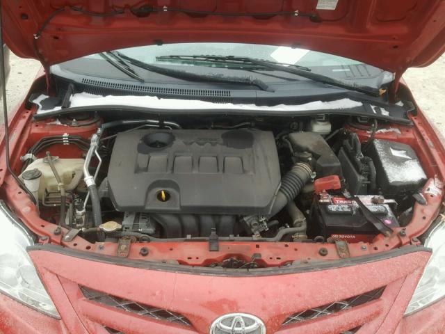 2T1BU4EE8BC642189 - 2011 TOYOTA COROLLA BA RED photo 7