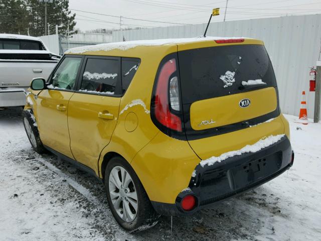 KNDJP3A50G7248973 - 2016 KIA SOUL + YELLOW photo 3