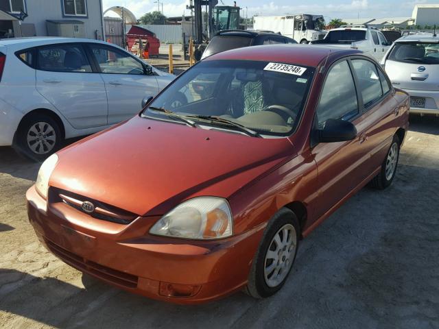 KNADC125056375105 - 2005 KIA RIO RED photo 2