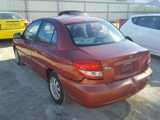 KNADC125056375105 - 2005 KIA RIO RED photo 3