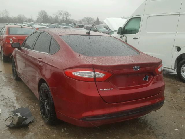 3FA6P0H73DR320755 - 2013 FORD FUSION SE RED photo 3