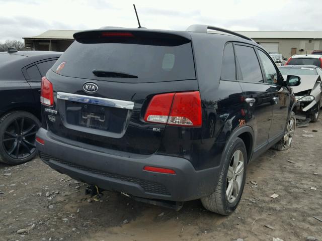 5XYKU3A6XCG242603 - 2012 KIA SORENTO EX BLACK photo 4