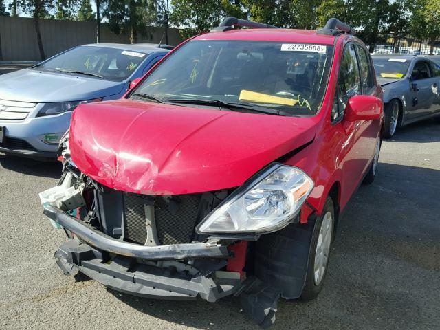 3N1BC1CP4BL391726 - 2011 NISSAN VERSA S RED photo 2