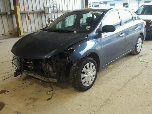 3N1AB7AP2DL611033 - 2013 NISSAN SENTRA S BLUE photo 2