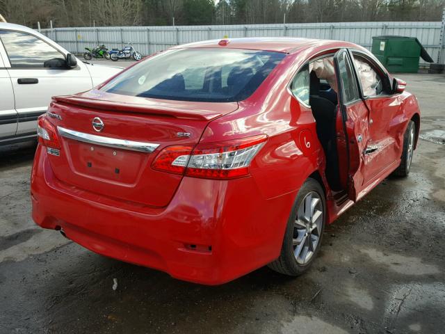 3N1AB7AP5FY284343 - 2015 NISSAN SENTRA S RED photo 4