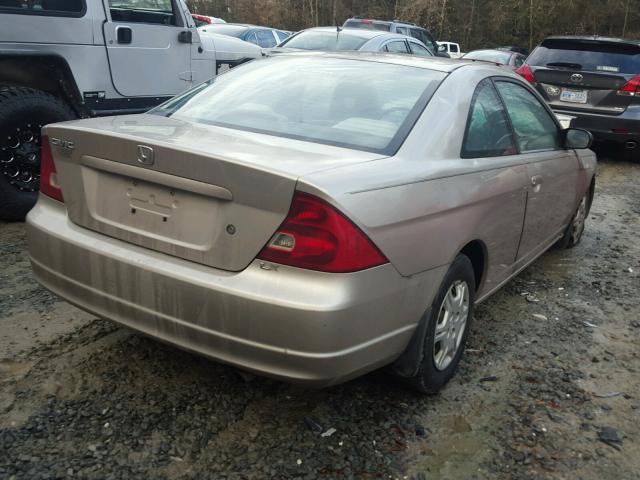 1HGEM226X2L096004 - 2002 HONDA CIVIC LX BEIGE photo 4