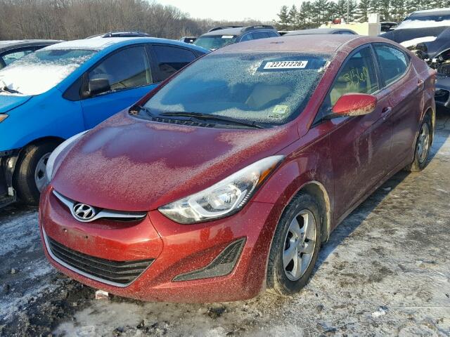 5NPDH4AE9FH629098 - 2015 HYUNDAI ELANTRA SE RED photo 2