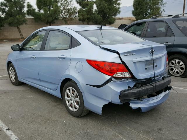 KMHCT4AE0DU422012 - 2013 HYUNDAI ACCENT GLS BLUE photo 3