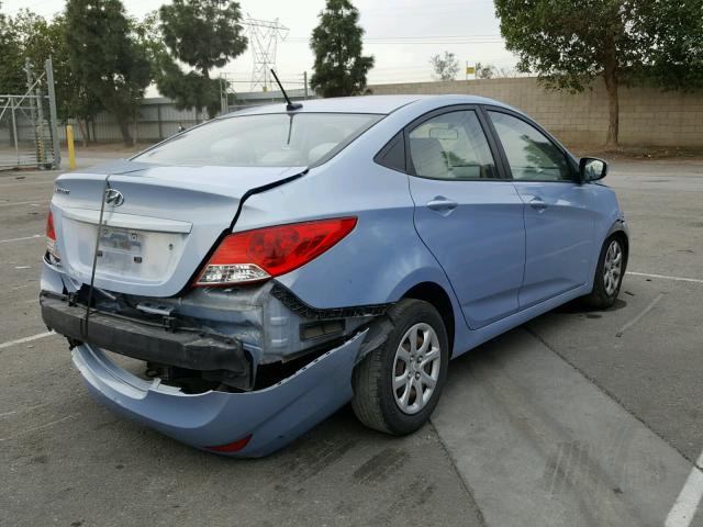 KMHCT4AE0DU422012 - 2013 HYUNDAI ACCENT GLS BLUE photo 4