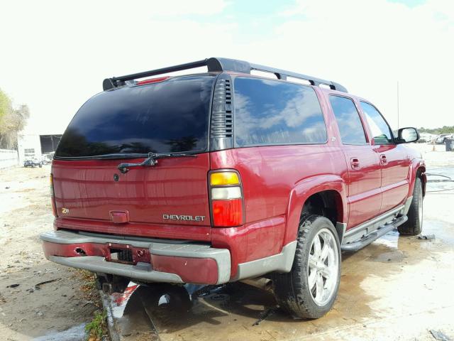 3GNFK16ZX4G180676 - 2004 CHEVROLET SUBURBAN K MAROON photo 4