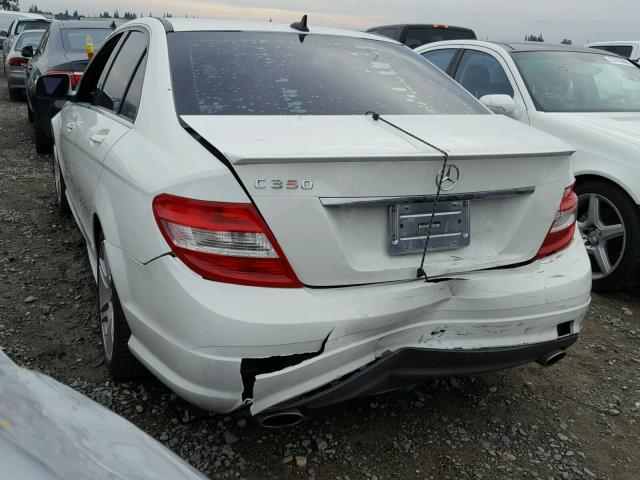 WDDGF56X08F064911 - 2008 MERCEDES-BENZ C 350 WHITE photo 3