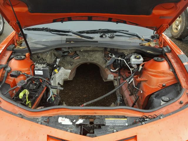 2G1FK1EJ0B9124654 - 2011 CHEVROLET CAMARO 2SS ORANGE photo 7