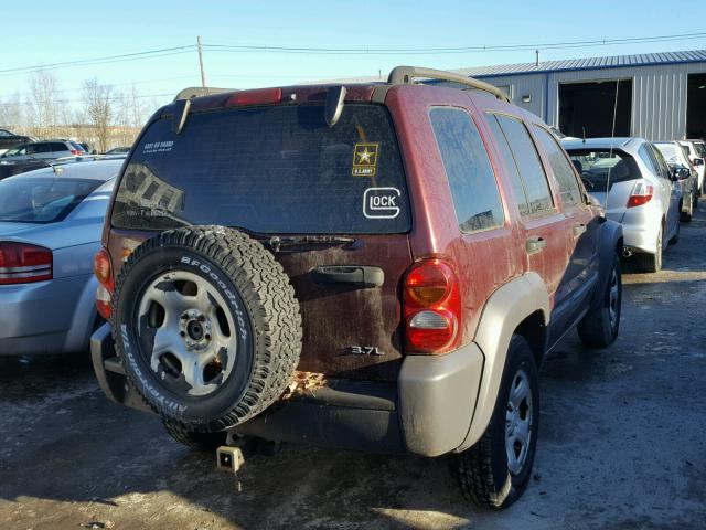 1J4GL48K23W577031 - 2003 JEEP LIBERTY SP RED photo 4