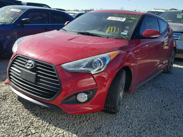 KMHTC6AE0DU174968 - 2013 HYUNDAI VELOSTER T RED photo 2