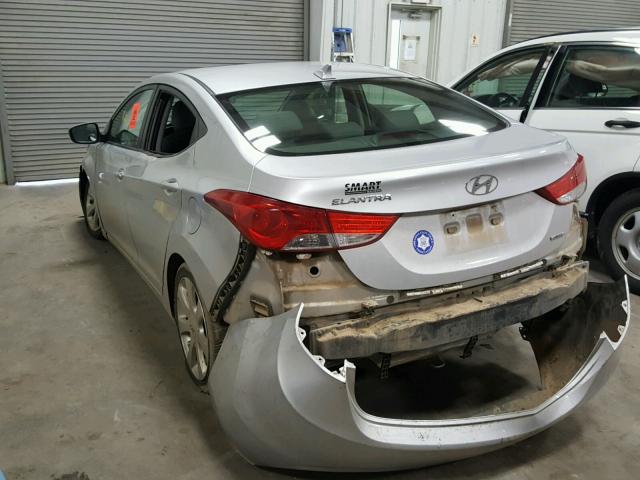 KMHDH4AE8BU149680 - 2011 HYUNDAI ELANTRA GL SILVER photo 3