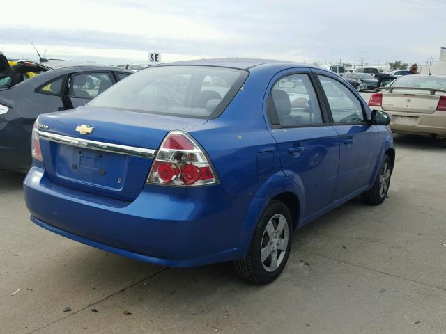 KL1TD56E19B364678 - 2009 CHEVROLET AVEO LS BLUE photo 4