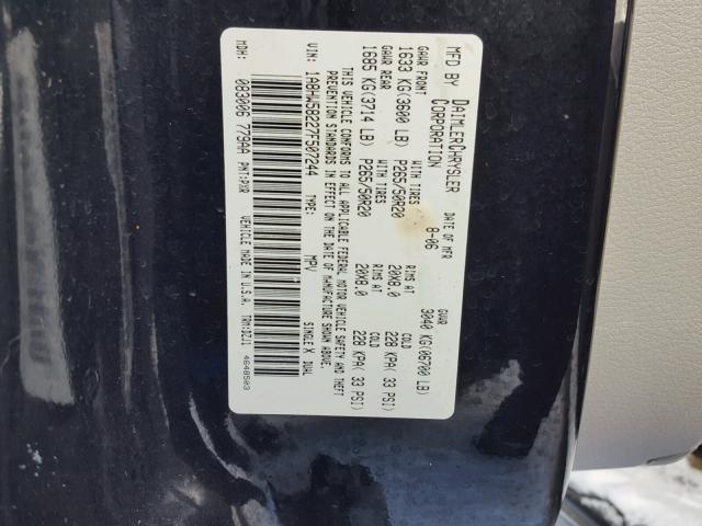 1A8HW58227F507244 - 2007 CHRYSLER ASPEN LIMI BLACK photo 10