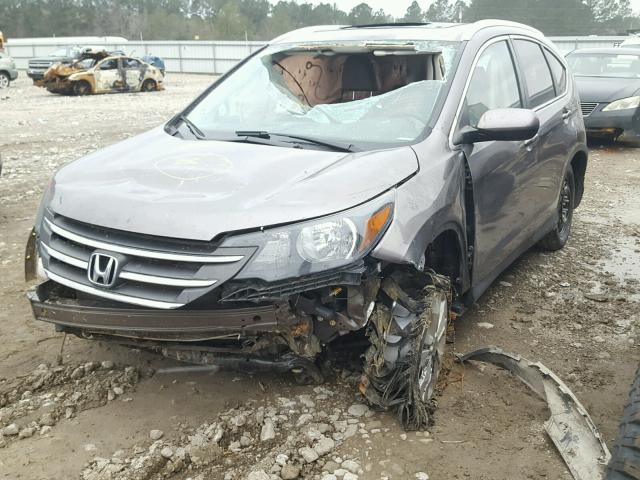 2HKRM3H75EH512572 - 2014 HONDA CR-V EXL GRAY photo 2