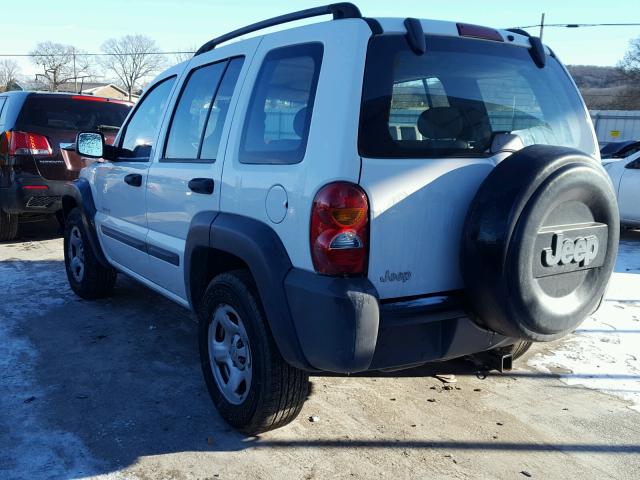 1J4GK48K84W270645 - 2004 JEEP LIBERTY SP WHITE photo 3