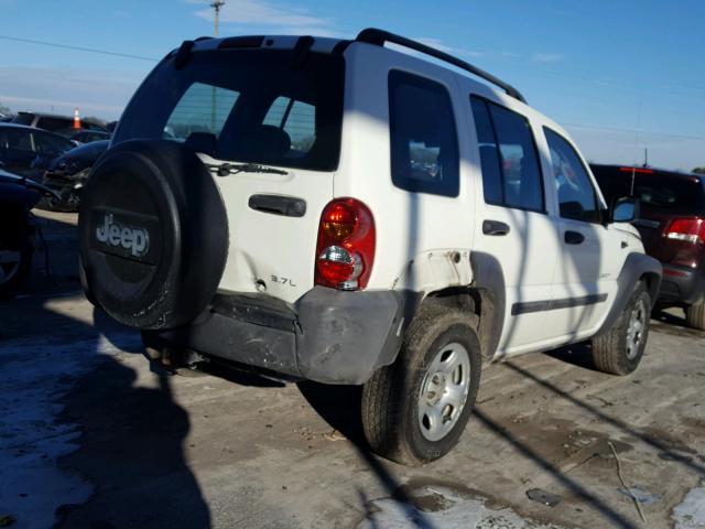 1J4GK48K84W270645 - 2004 JEEP LIBERTY SP WHITE photo 4