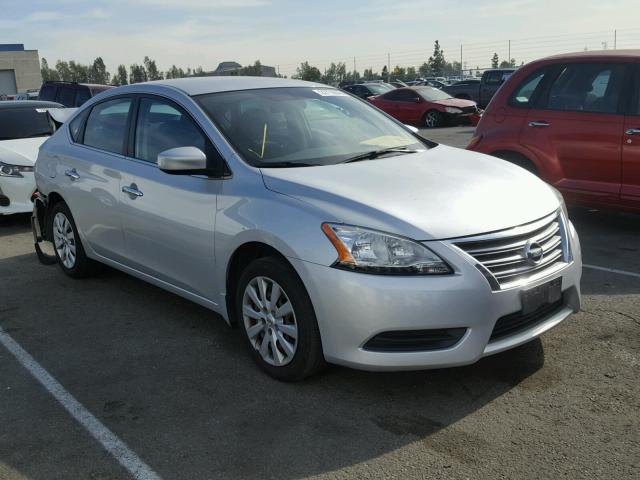 3N1AB7APXEY304150 - 2014 NISSAN SENTRA S SILVER photo 1