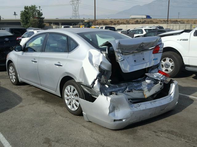 3N1AB7APXEY304150 - 2014 NISSAN SENTRA S SILVER photo 3